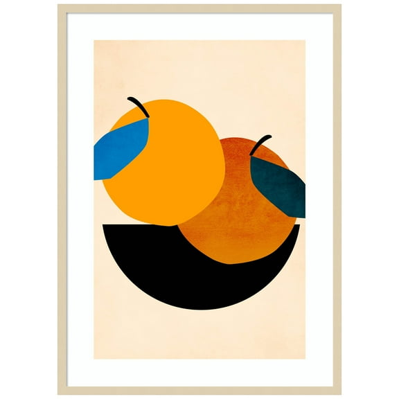Amanti Art Two Oranges Wood Framed Wall Art Print