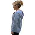 thumbnail image 5 of Women’s Lightweight Cotton Blend Zip Up Hoodie Jacket Blue Small, 5 of 7