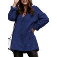 thumbnail image 1 of HOTAPEI V Neck Sweaters for Women Loose Casual Long Sleeve Pullover Sweater Solid Color Knitted Top, 1 of 6
