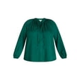 thumbnail image 5 of Terra & Sky Women's Plus Size Smocked Neck Blouse, 5 of 5