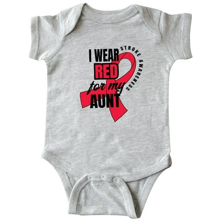 

Inktastic I Wear Red For My Aunt Stroke Awareness Gift Baby Boy or Baby Girl Bodysuit