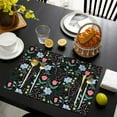 thumbnail image 4 of Pioneer Flower Floral Print Pattern Summer Placemats Table Placemats Set Of 4-Linen Kitchen Washable Placemats Table Mats 12x18 Inch Non-Slip Heat Resistant, 4 of 5