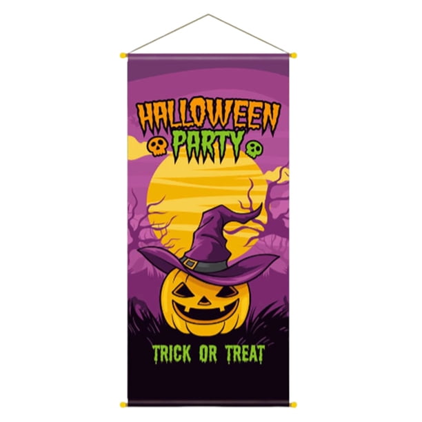 Colgante de Halloween para decoración del hogar, letrero de puerta de tamaño compacto, suministros de vacaciones, colgantes de Mart multiusos, Kits de decoración para fiestas patrón de sombrero Inteprter HA070430-01