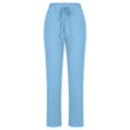 thumbnail image 3 of Pantalons Larges en Coton et en Lin pour Femmes à la Mode d'Été Pantalons Solides, 3 of 7