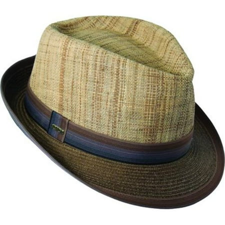 Scala Raffia - scala classico men's matte raffia fedora hat brown xl