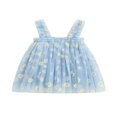 thumbnail image 1 of Bébé bébé Filles Floral Robe Soleil Imprimé Frange Tulle Tutu Robes Princesse Partie Tenues Décontractées Blanc 4-5 Ans, 1 of 7