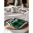 thumbnail image 6 of Lucky St. Patrick's Day Cloth Napkins Set of 8 Reusable Dinner Napkins, Green Four-leaf Grass Plaid Cocktail Napkin Washable Table Napkins for Wedding/Holiday Party/Baby Shower 20"x20", 6 of 7
