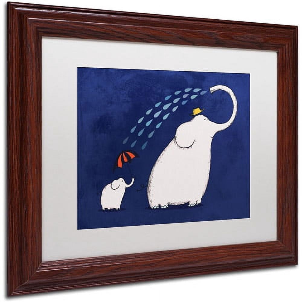 Carla Martell 'Umbrella Elephant' Matted Framed Art