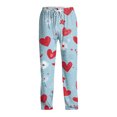 thumbnail image 4 of Fgvctg Mens Valentine's Day Pajamas Loungewear Sleepwear Wide Leg Pajama Heart Graphic High Waisted Pjs Pant Lightweight Spring Drawstring Lounge Pants with Pockets Purple Pink L, 4 of 6