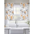 thumbnail image 5 of Vintage Orange Sheer Curtains 45 Inches Long 2 Panels Gray Wildflowers Leaves Abstract Botanical Light Filtering Semi Sheer Window Curtains Drapes for Bedroom Living Room 52"x45", 5 of 7