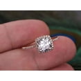thumbnail image 2 of Antique Style 1.50 Carat Moissanite Diamond Halo Engagement Ring In Rose Gold, 2 of 5