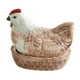 thumbnail image 1 of Cesta de almacenamiento de huevos con diseño de pollo, soporte para huevos de gallina con tapa para almacenamiento de huevos, contenedor de Cerámica Marrón, 1 of 8