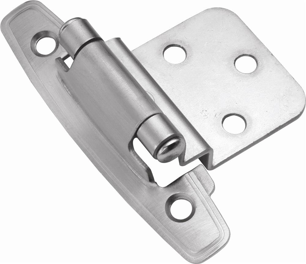 Surface SelfClosing Hinge, SelfClosing, 3/8" Offset, 2Pack (Set of 10) (Satin Nickel