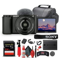 Sony ZV-E10 Mirrorless Camera with 16-50mm II Lens, Black   Accessory Kit (International Model)