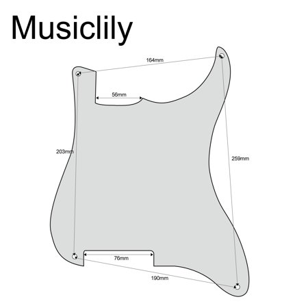 Musiclily 4穴 STストラトタイプピックガード穴無し、アイボリー3P