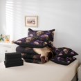 thumbnail image 6 of Feelyou Dreamy Purple Flower Bedding Comforter Set 7pcs, Bohemian Skeleton King Bedding Sets, Couple Valentine's Day Reversible Bed Sheets, Ultra Soft Bedroom Decor, 6 of 8