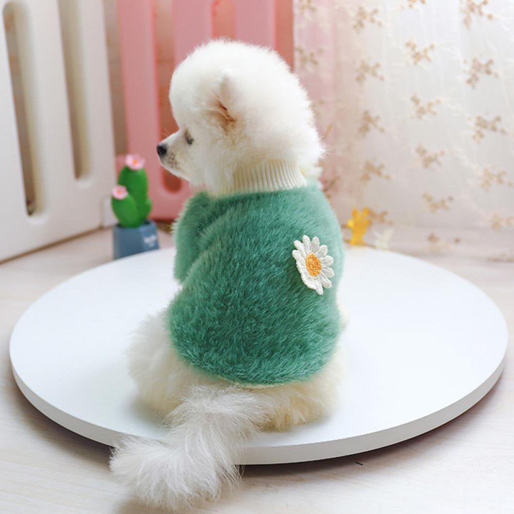 Small girl doggie style Dog Sweaters for Small Dogs Girl Daisy Style Plush Neck Flowers Sweater  Autumn Winter Warm Puppy Girl Fleece Sweater for Small Medium Dogs -  Walmart.ca