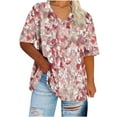 thumbnail image 2 of Plus Size Womens Tops Short Sleeve Casual Under 10$ 4X Loose Blouse, 2 of 4