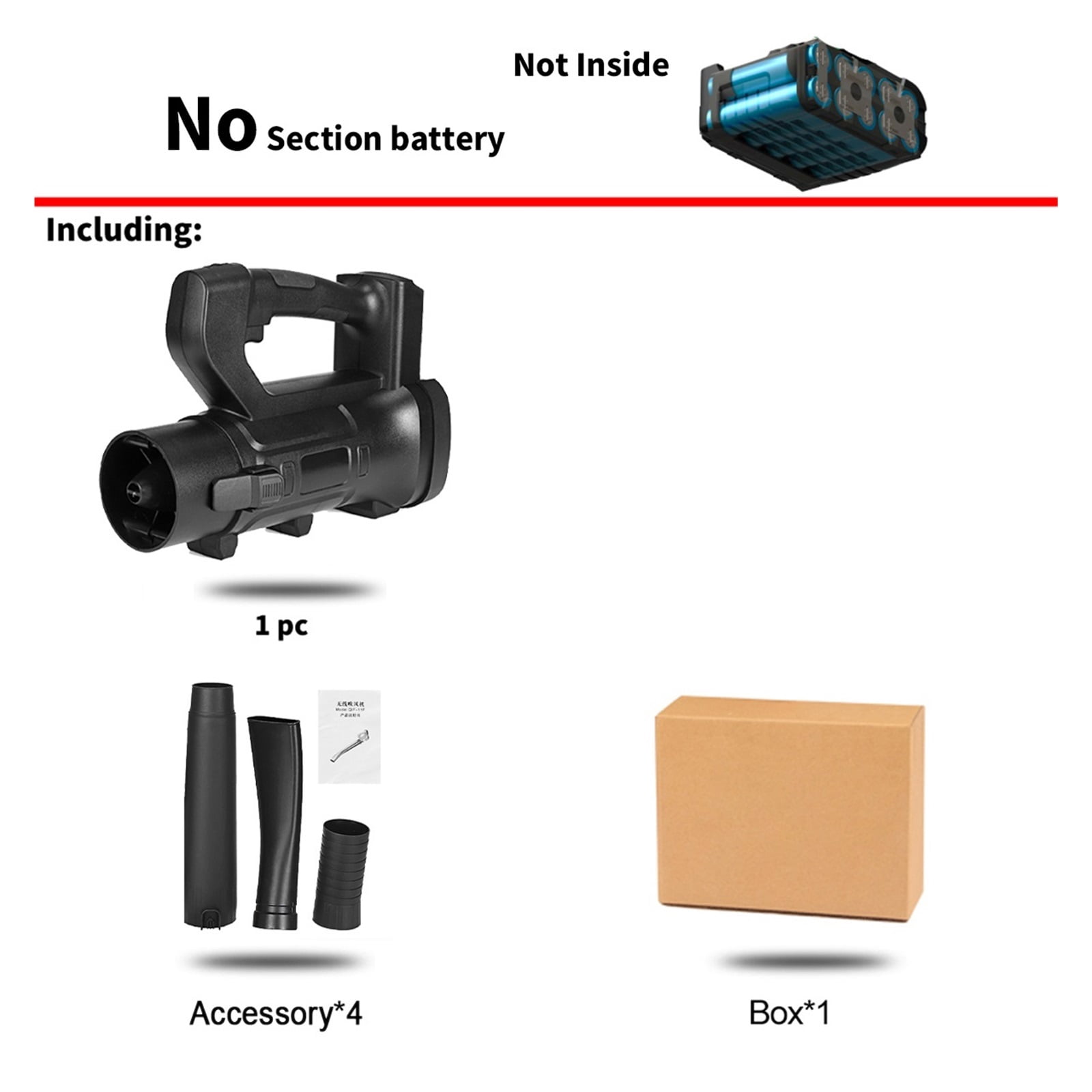 2000W 6 Gear Cordless Leaf Blower， Cordless Blower Wind Pressure Electric Air Blower， Sweeper Garden Tools For 18V Battery