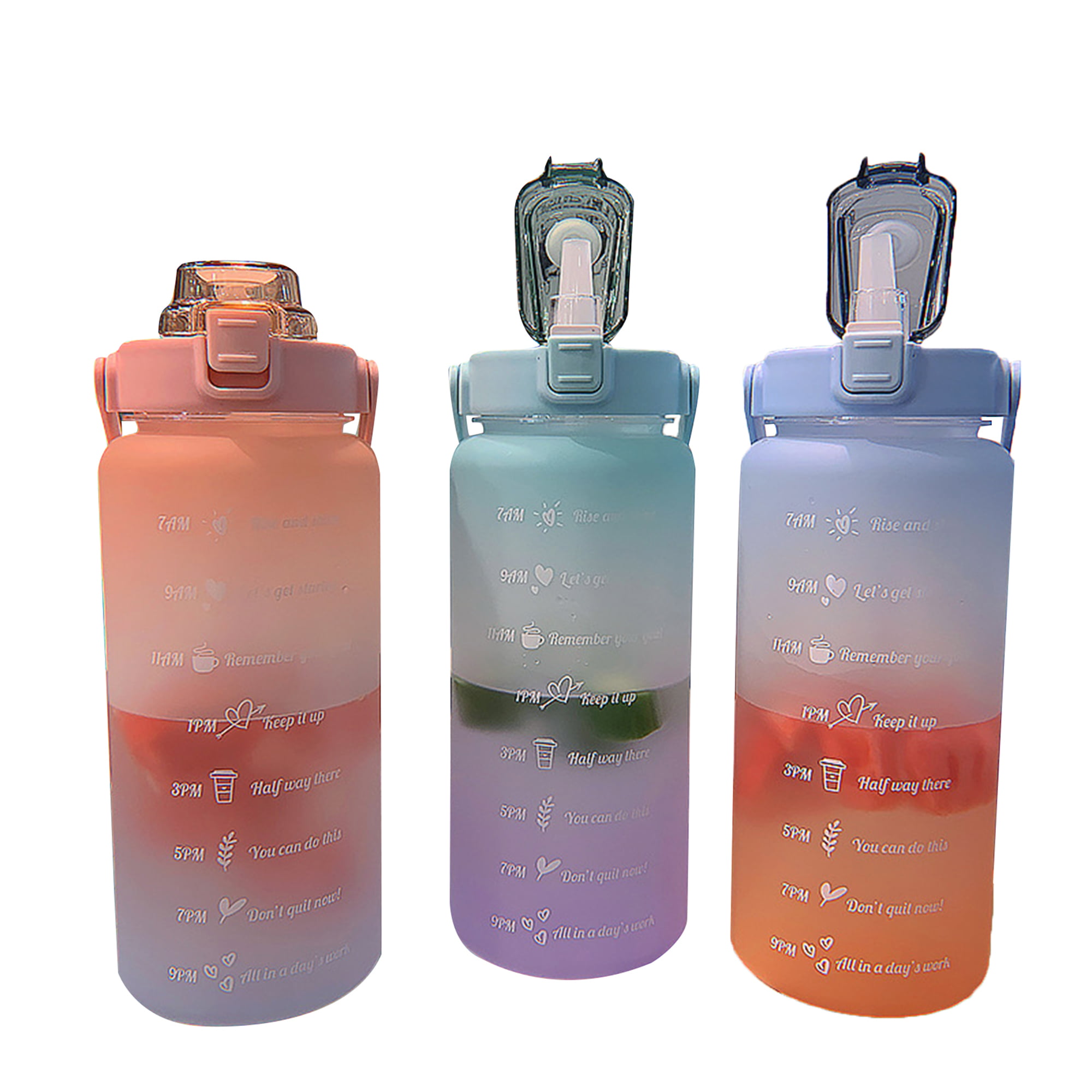 Newest Water Cup Sport Water Bottle With Time Scale Couple Plastic Portable Water  Container Anti-drop Outdoor Water Bottle