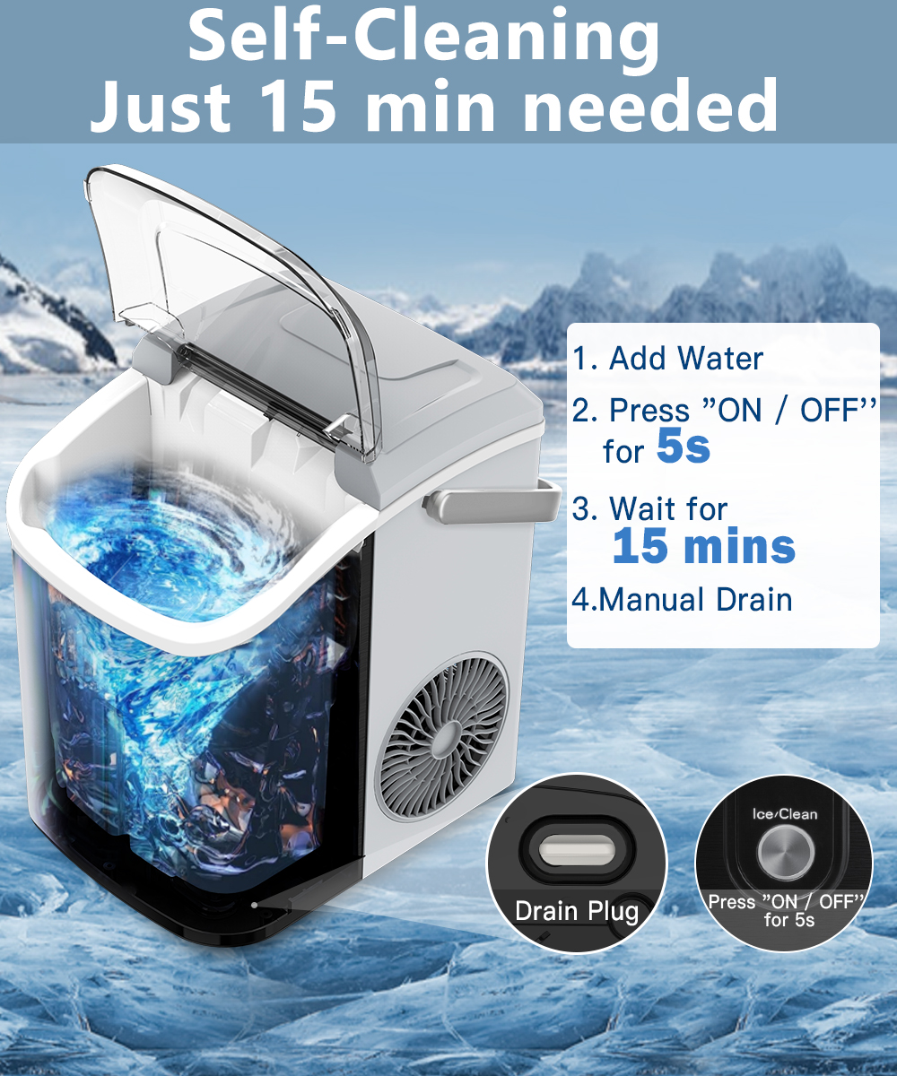 Moifoi Countertop Nugget Ice Maker, Gray