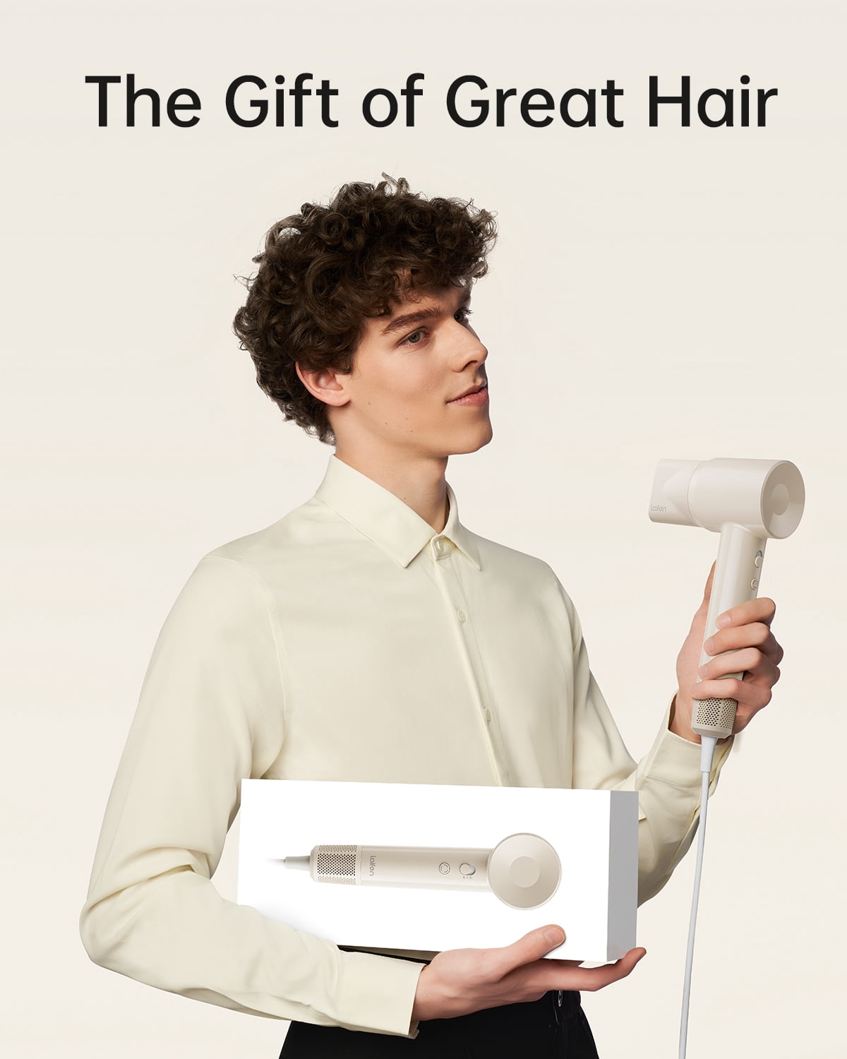 Laifen SE Lite Hair Dryer, 100,000 RPM Ionic Blow Dryer, Smooth Nozzle - Tan