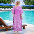 thumbnail image 2 of Purple Kaftan Dress Boho Beach Cover Up Plus Size Maxi Loungewear, 2 of 6