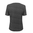 thumbnail image 2 of Blusa George para Mujer con Cuello Redondo, Manga Corta y Olanes, Estampada Rombos Negro Talla CH, 2 of 4