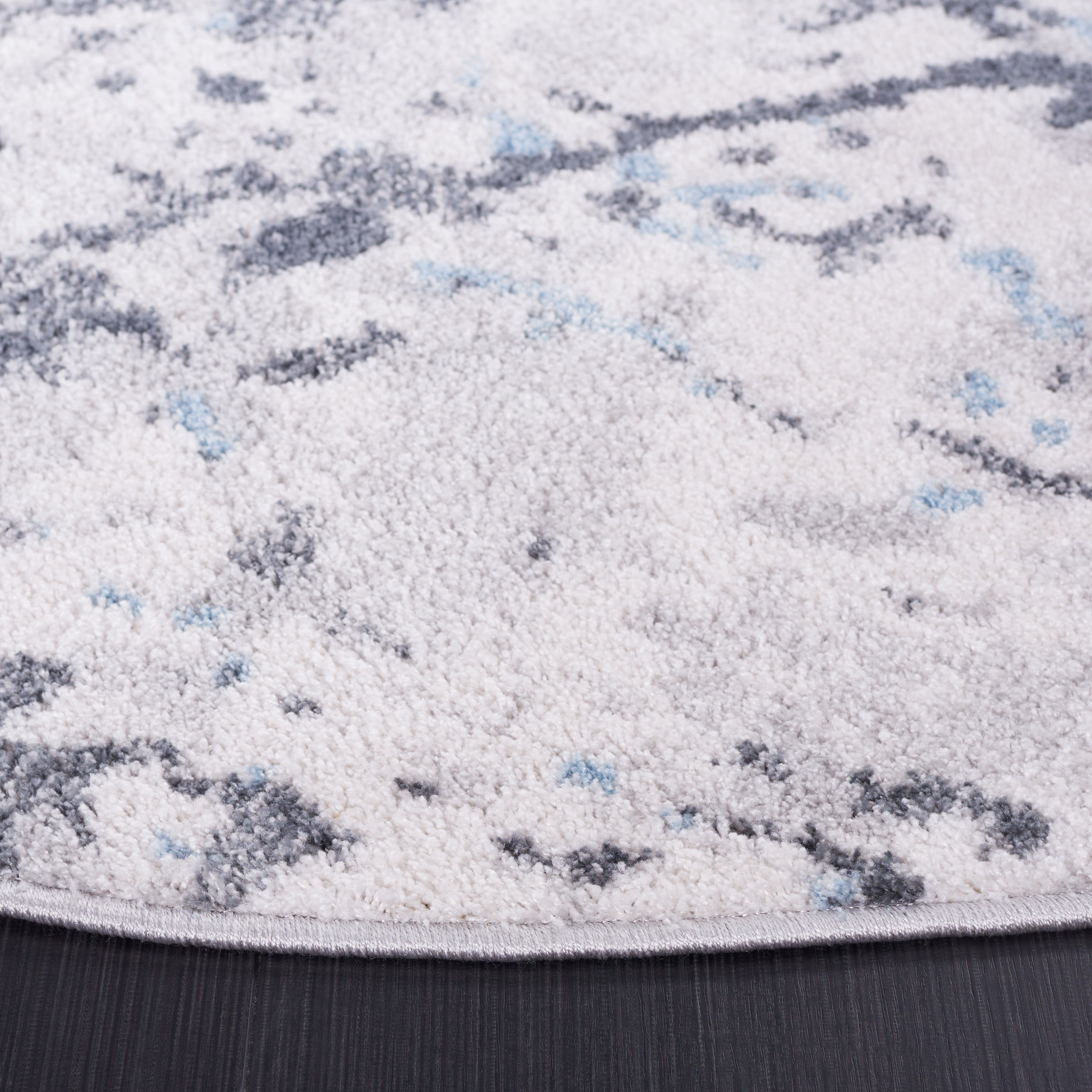 SAFAVIEH Toscana Evette Abstract Polyester Area Rug, Grey/Ivory, 6'7" x 6'7" Round