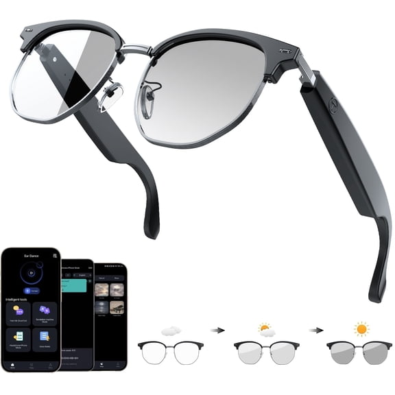 AI Smart Wireless Bluetooth Translation Glasses for Men/Women with Speakers/Bluetooth&140  Languages Translation Sports/Travel/Drive/Busniess