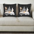 thumbnail image 3 of Elegant 18x18in Throw Pillow Covers Set of 2 - Black Cathedral Design with Floral Accents Perfect for Couch Bed or Car Decor, 3 of 8