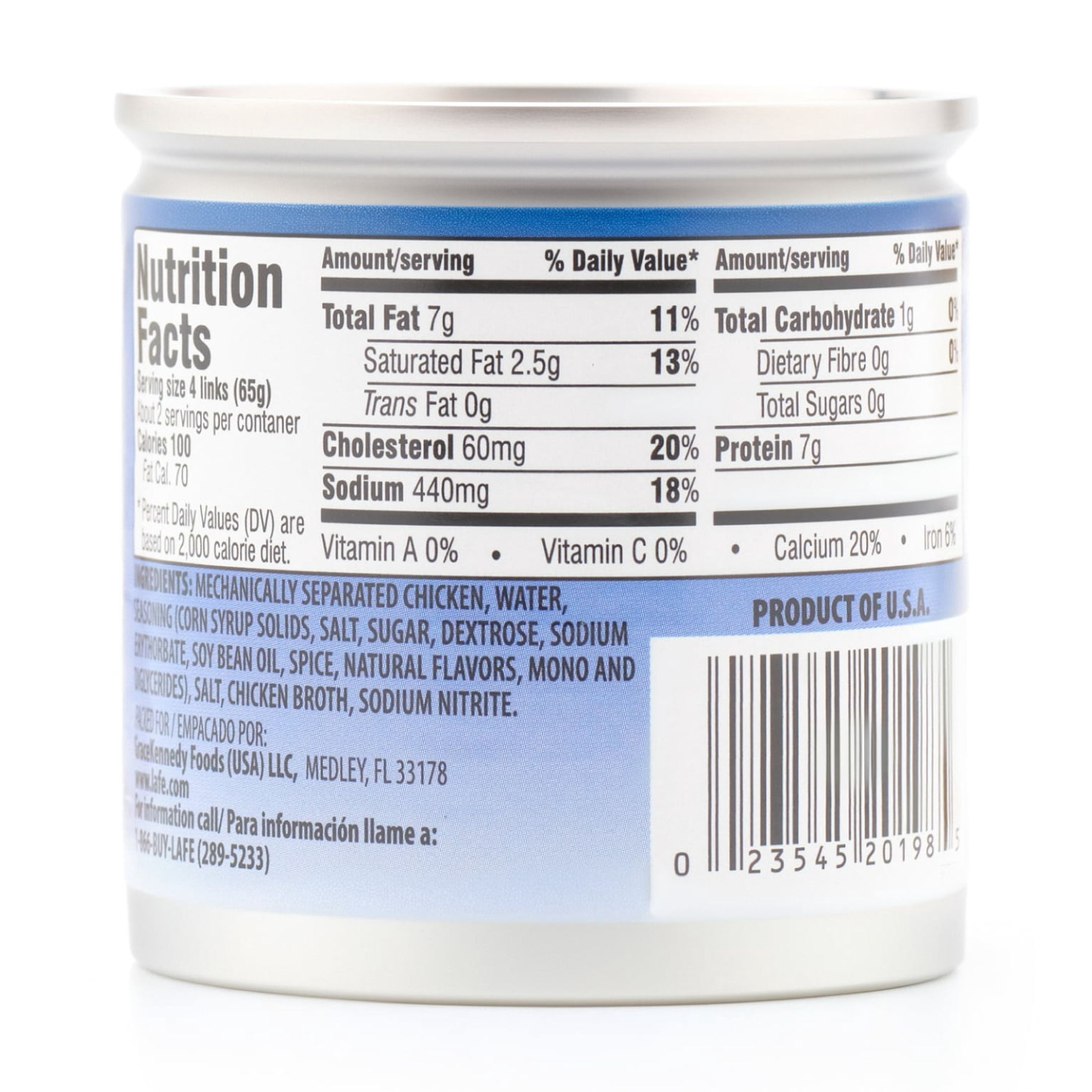 La Fe Chicken Vienna Sausage, 4.75 oz Can