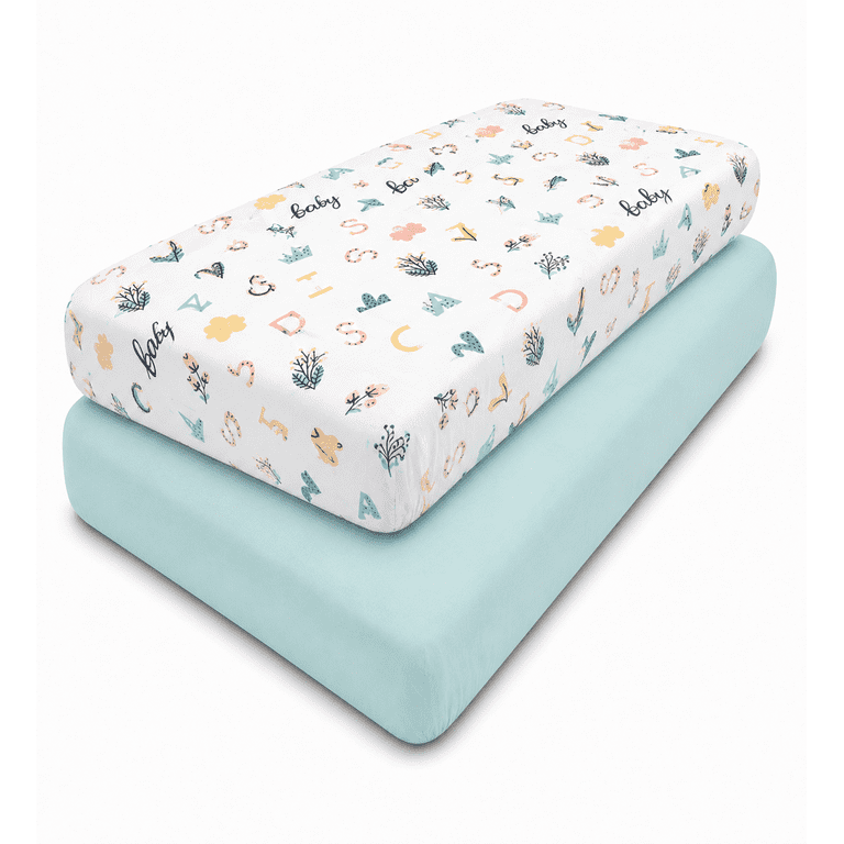 Bublo Baby Mini Crib Sheets, 2-Pack, 100% Organic Cotton photo 1