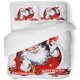 thumbnail image 1 of ABPHQTO Juego de ropa de cama de 3 piezas, insignia de Navidad Vintage roja de Navidad, dibujos animados de Papá Noel, funda nórdica abstracta Retro con 2 fundas de almohada, 1 of 1