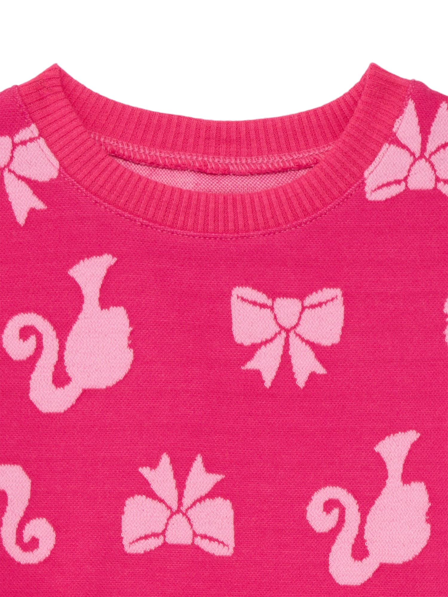 Barbie Toddler Girls Intarsia Graphic Sweater and Skater Skirt Set, 2-Piece, Sizes 12M-5T