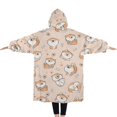 thumbnail image 2 of Oversized Wearable Blanket Hoodie,Shibainu and Love Sherpa Blanket Hoodie with Super Pockets,Super Warm Fuzzy Pullover for Women & Men, 2 of 6