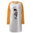 thumbnail image 4 of Mini vestido de mujer con estampado de gato de manga larga informal con cuello redondo y moda sexy para mujer Fridja  nbo406, 4 of 5