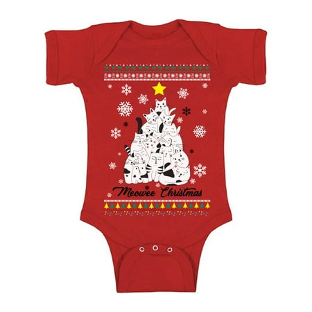 

Awkward Styles Ugly Christmas Baby Outfit Bodysuit Xmas Meowee Romper