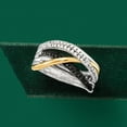 thumbnail image 5 of Ross-Simons 0.50 ct. t.w. Black and White Diamond Highway Ring in Sterling Silver and 14kt Yellow Gold, Women's, Adult, 5 of 6