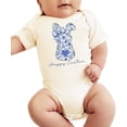 thumbnail image 2 of Happy Easter Bodysuit for Baby Girls Blue Floral Chinoiserie Spring Bunny One-Piece for Babies Natural Bodysuit 12 Months, 2 of 3