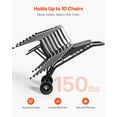 thumbnail image 4 of Heavy Duty Folding Chair Rack Cart - Holds 10 Chairs Up to 150 LBS, Push-Style Dolly for Easy Moving & Storage, 4 of 11