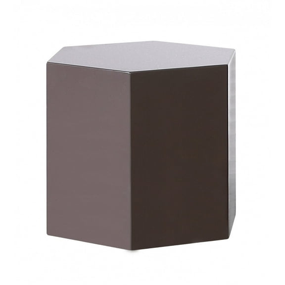 Modern Light Grey High Gloss Hexagonal End Table