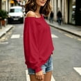 thumbnail image 4 of Bosfbaoi Womens Tops Off Shoulder Long Sleeve Oversized Loose Casual Sweatshirt, 4 of 6