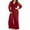 Red, variant on Long Sleeve V-Neck Jumpsuit For Women Full-Length Wide Leg Jumpsuits Pant Romper Mesh Blouse Loose Jumpsuit
