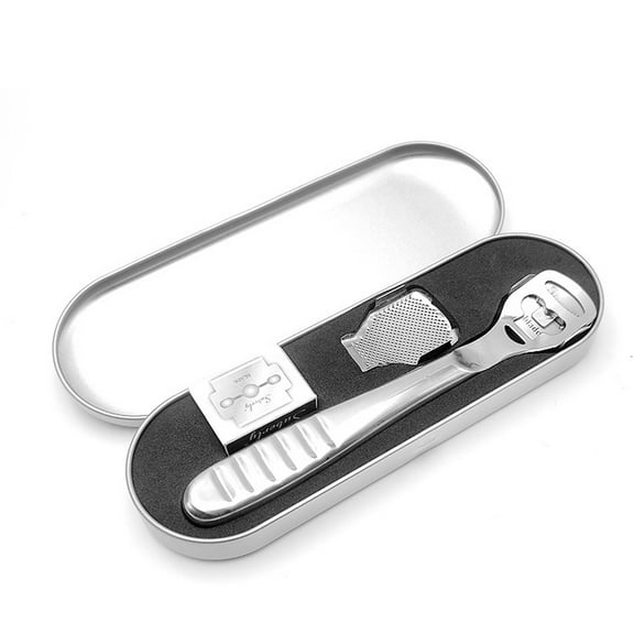 GoXteam Callus Shaver Set, 10 Replacement Slices Blades 1 Callus Shavers and 1 Foot File Head Foot Care Tools Steel Handle Hard Skin Remover for Hand Feet