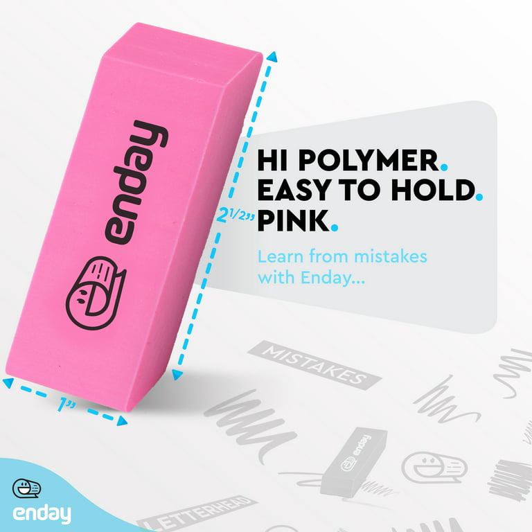 Erasers Pencil Block, Hi Polymer Large Pink Soft Eraser, Rubber and Non  Abrasive Eraser, Bulk School Supplies for Kids and Artists, Best Eraser for  Drawing, 40 Packs of 24 Erasers (960 PC)–