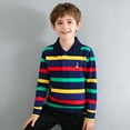 thumbnail image 4 of FAHXNVB Boys Long Sleeve T-Shirts Soft Cotton Stripe Bear Print Casual Tees Tops Comfortable Trendy Pullover Shirts 3-15 Years, 4 of 5