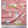thumbnail image 1 of Soimoi Rayon Fabric Cycle,Rabbit & Bear Kids Fabric Prints By Yard 56 Inch Wide, 1 of 2