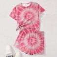 thumbnail image 4 of CCRFTGI Summer Outfits for Child Girls 10-12 Cute 2 Piece Outfits Short Sleeve T Shirt and Elastic Waist Shorts Athletic Sets for Girls Hot Pink 11-12 Years, 4 of 4