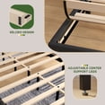 thumbnail image 4 of Pingliang Home Queen Size Bed Frame with Adjustable Upholstered Headboard&Wood Slats Support,Black, 4 of 10